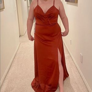 AZAZIE MADALEINE STRETCH SATIN DRESS